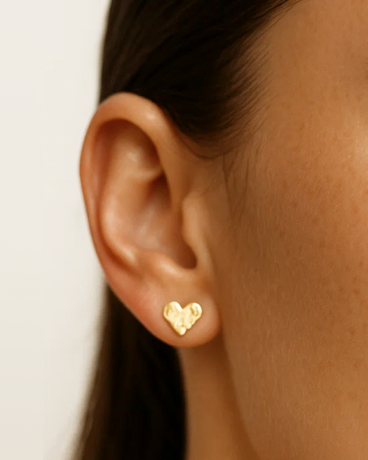 Caroline – Hammered Heart Earrings