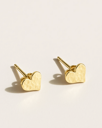 Caroline – Hammered Heart Earrings