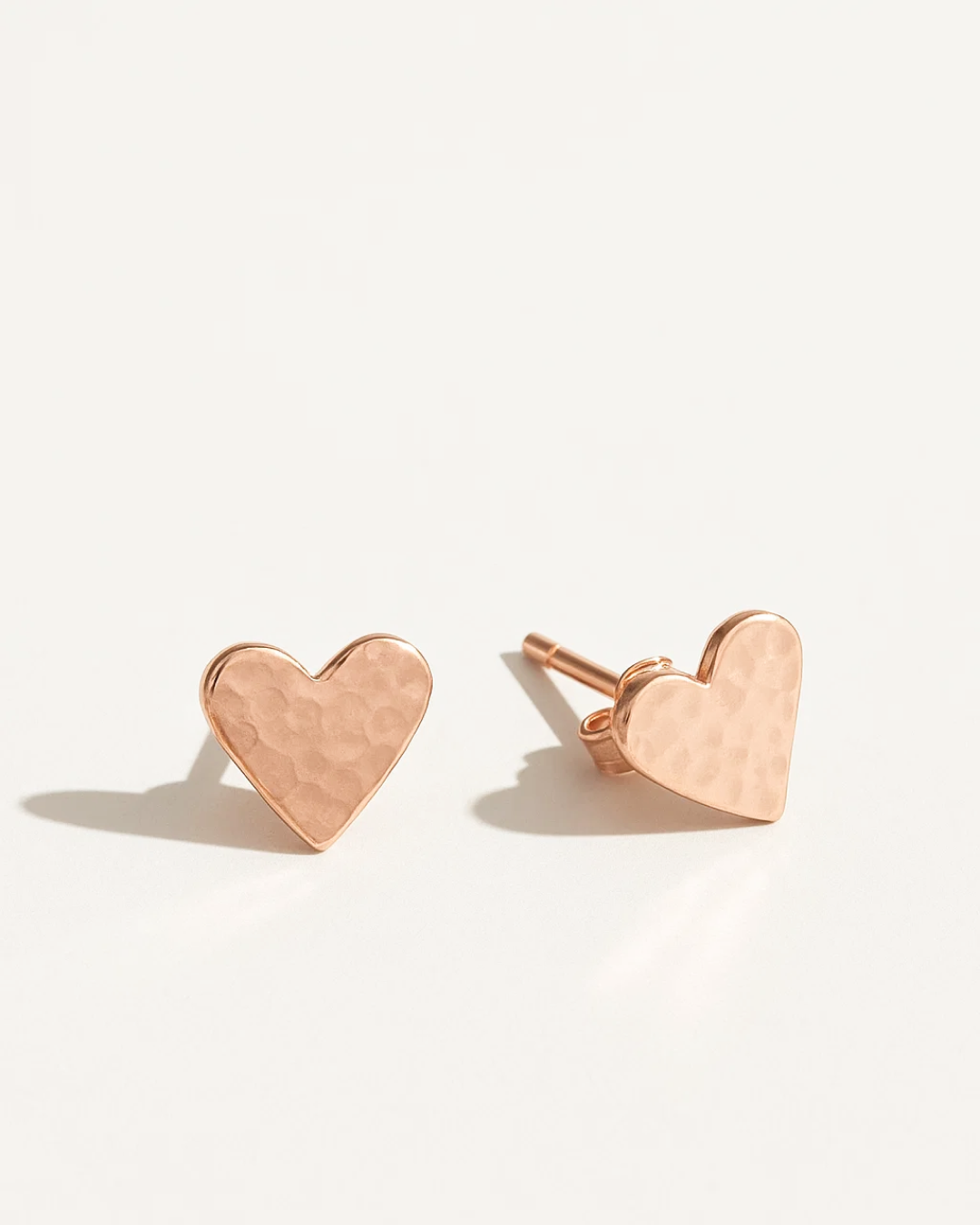 Caroline – Hammered Heart Earrings