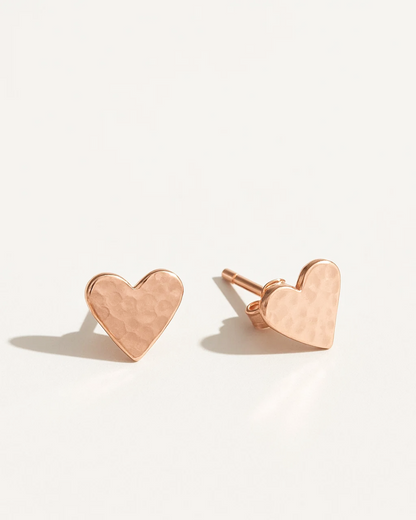 Caroline – Hammered Heart Earrings