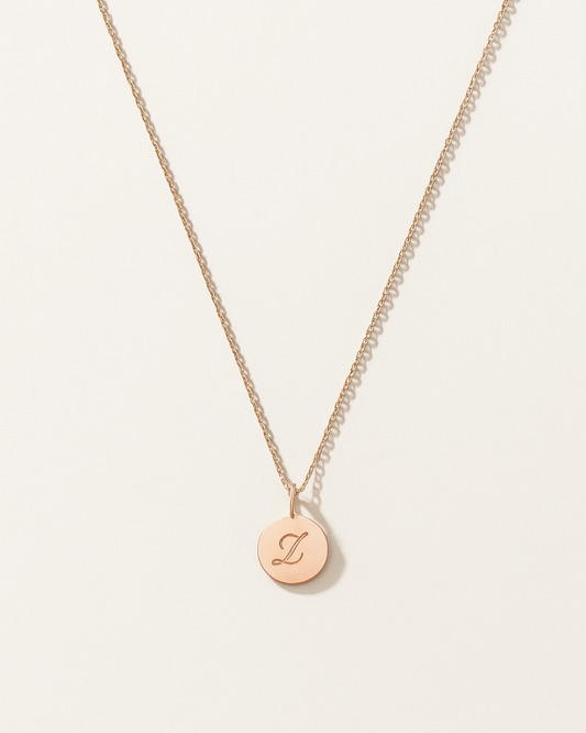 Laura – Delicate Engraved Coin Necklace